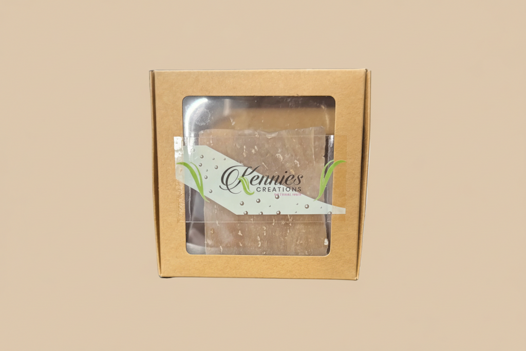 Product in a cardboard box with 'Kennes Creations' branding on a background